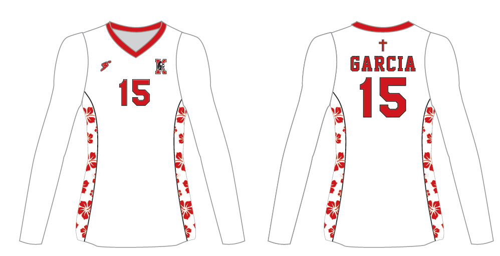 KATELLA GVB Custom White Long Sleeve JERSEY - VARSITIY MANDATORY - Third Degree Sportwear