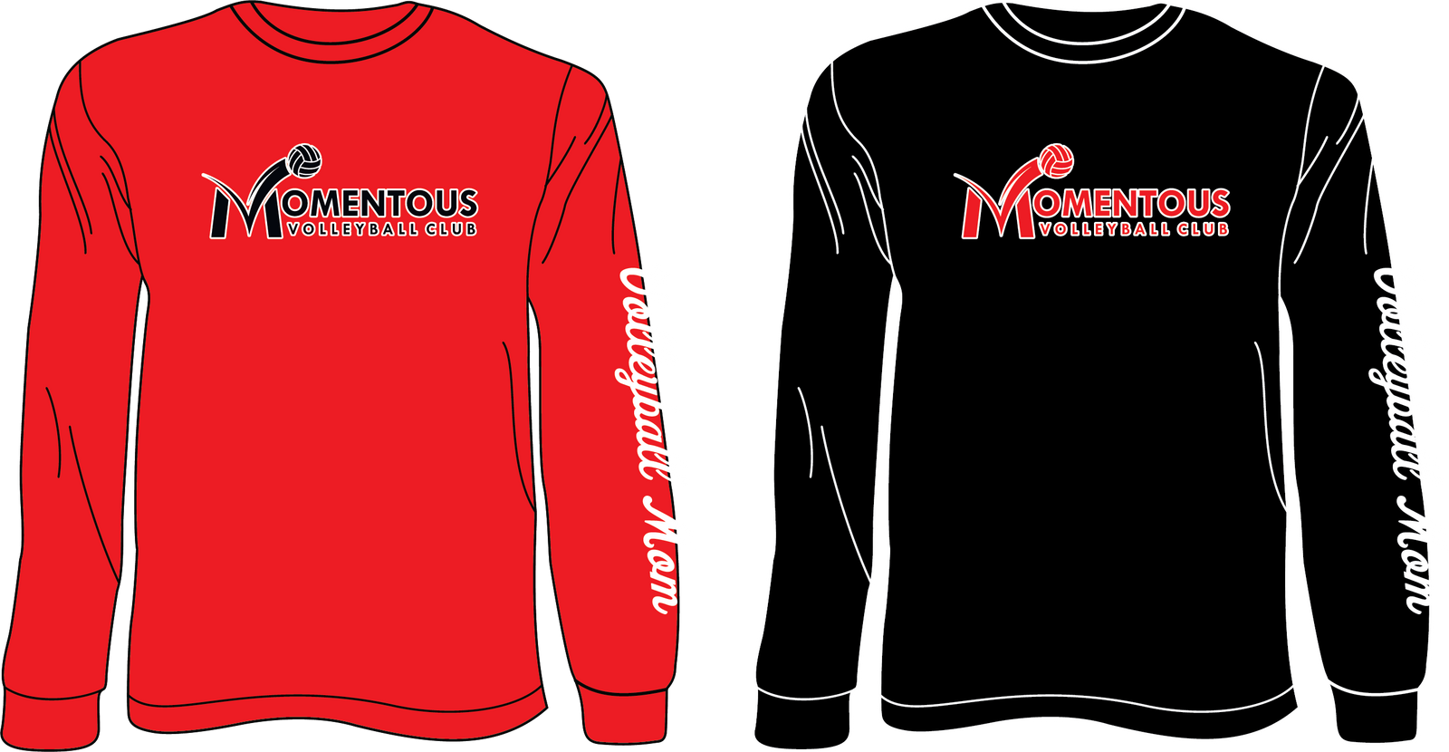 Momentous Volleyball Mom Long Sleeve UNISEX fit T-shirt - Third Degree Sportwear