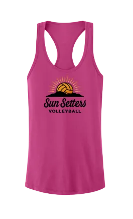 SUN SETTERS women's Racer back tank - raspberry Pink - Third Degree Sportwear