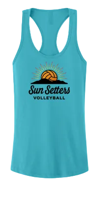 SUN SETTERS women's Racer back tank - Tahiti Blue - Third Degree Sportwear