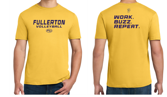 Fullerton VB Mantra Cotton Tee- Yellow - Third Degree Sportwear