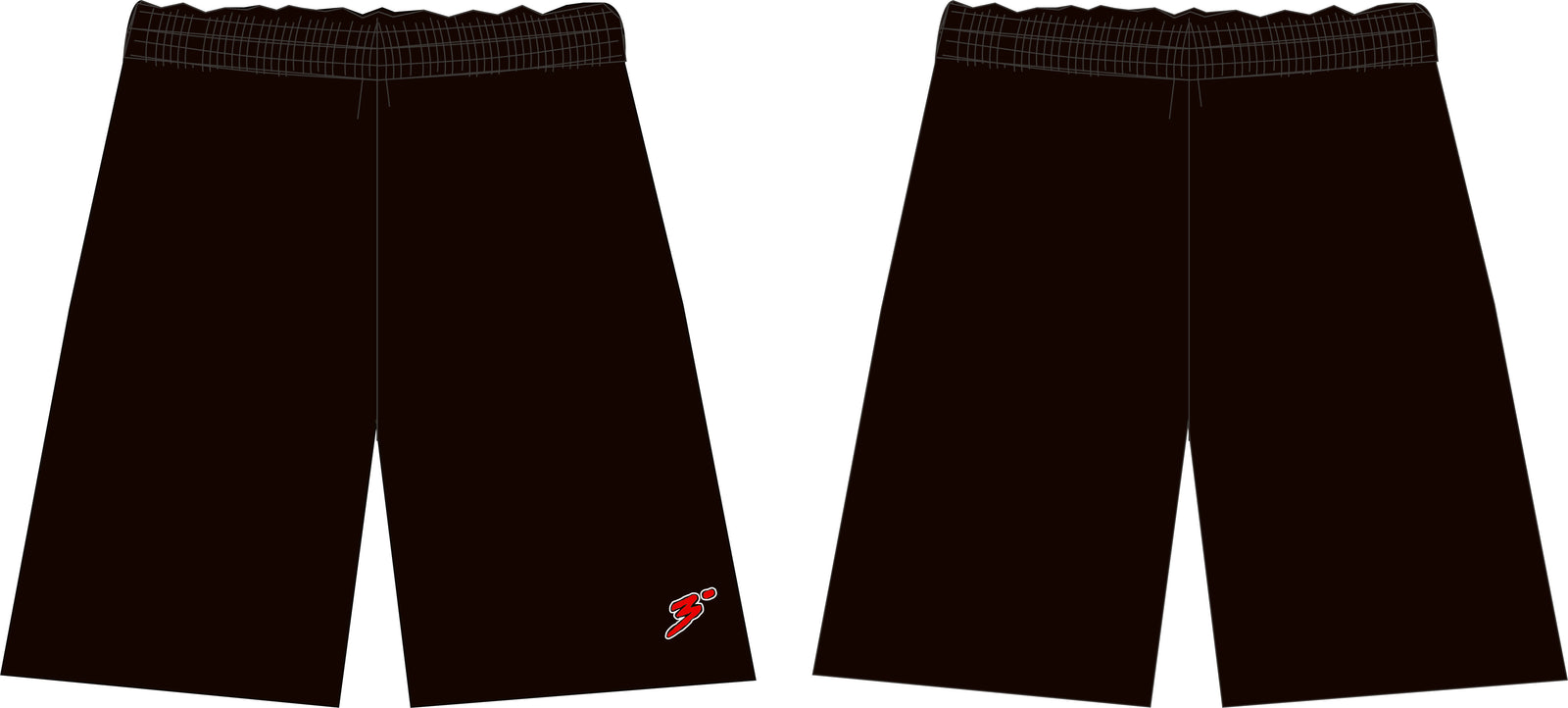 2024 JV FS Katella Solid Black Athletic Shorts - Third Degree Sportwear